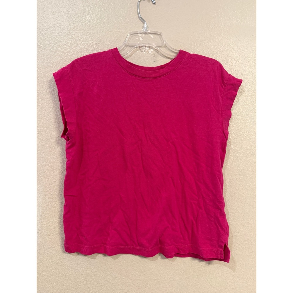 A New Day Womens Magenta Pink Muscle Tee Cap Sleeve Cotton Modal Top Small